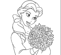 The beautiful clothes and colorful accessories of the princesses have attracted them forever. Disney Belle Coloring Pages Coloring Home