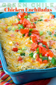 This Easy New Mexico Style Enchiladas Recipe Stacks The Tortillas Like A Casserole I Green Chile Chicken Enchiladas Chicken Enchilada Recipe Chicken Enchiladas