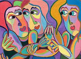 schilderij troost vinden van twan de vos steun bij elkaar vinden idee verf schilderij kunst ideeen