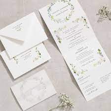Simple All In One Wedding Invitation Concertina Wedding Etsy Botanical Wedding Stationery Botanical Wedding Wedding Stationery