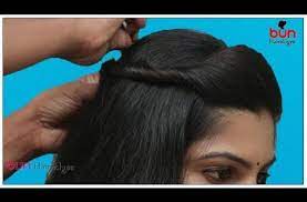 Front Puff With Bun Hairstyle For Saree Simple Puff Hairstyle Step By Step Easy Bun Hairstyle Saree Hairstyles Bun Hairstyles Simple Hairstyle For Saree