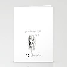 Would you like to change the currency to pounds (£)? Sad Cat Girl With Her Kitten Pen And Ink Drawing Stationery Cards By Myleskatherine Society6