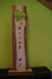 Holz Deko Schild Griass Di Brandmalerei Herz Haus Und Garten Deko Deko Holz Brandmalerei Haus Und Garten