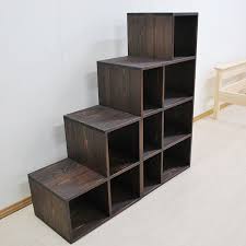 収納する物のサイズに合わせた階段収納家具 オープンラック 1910013 オーダー家具製作事例集 収納家具 階段収納 家具