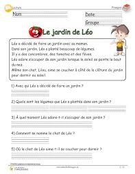 Le Jardin De Leo Evaluation En Lecture 1er Cycle Avec Questionnaire French Worksheets French Language Lessons Learn French