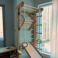They look like a simple piece of gym equipment, but they're very useful for may exercises. Buy Swedish Wall With Rope Ladder Rings Swing Bar Slide At Moon Kids Home