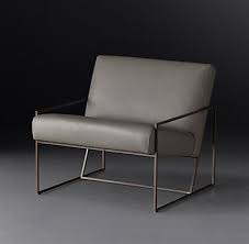Rh Modern S Marsden Leather Chair Inspired By The Simple Geometric Sculptures Of Artist Sol Lewitt Lawson Fenning S M Chair Leather Chair Modern Lounge Chairs