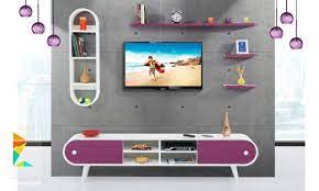 رفوف خشبية للتلفاز مكتبات شاشات lcd مودرن wall decor decor tv