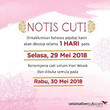 Calendar for may 2018 (finland). Notis Cuti Pejabat Selamatbercuti Com Facebook