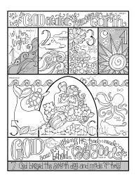 Days Of Creation Coloring Page In Three Sizes 8 5x11 8x10 Etsy Creation Coloring Pages Bible Coloring Pages Days Of Creation