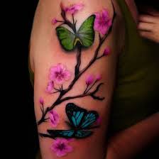 However, you have to admit that there tattoos with the figure of cherry blossom were applied to the back of the japanese princes and emperors, as the symbols of devotion to their country. Cherry Blossom Tattoo With Butterfly Not Sure If I Like This One But I Like The Idea Blossom Tattoo Flower Tattoo Shoulder Cherry Blossom Tattoo