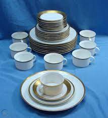 Rosenthal china & dinnerware └ china & dinnerware └ pottery & china └ pottery & glass all categories antiques art automotive baby books business & industrial cameras rosenthal selb bavaria round serving platter porcelain cobalt blue & gold trim. Rosenthal Germany China Gold Rim Ascot 4001 32 Pc Set 8 Place Set Kurfurstendamm 1888882874