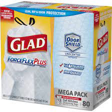 Check spelling or type a new query. Household Supplies Cleaning Glad Forceflexplus Tall Kitchen Drawstring Trash Bags Unscented 80 Ct General Household Supplies