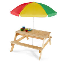 Childrens convertible picnic table/garden bench mesa de picnic para nios convertible/banca para jardn materials checklist lumber*. Sit And Play Kids Children Picnic Table Umbrella Foldable Outdoor Toy Multi Color Kids And Teens Play Tables Chairs Kids Teens Home Items