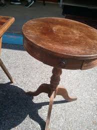 Antique Wood Round Side Table Painting Wood Furniture How To Antique Wood Round Wood Side Table