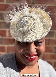 She's giving Winter wonderland vibes! Fascinating Fascinators!  #houseofsaintcyr #accessories Should I make a petticoat or mini shawl to go  with it? ☃️❄️