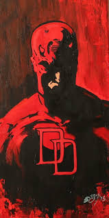 Daredevil Poster Of Original Painting 11x17 Etsy Superhero Art Daredevil Superhero Wallpaper