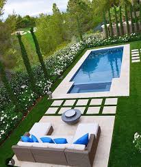 Perfect Pool With Patio For A Long And Narrow Backyard Like Mine A Girl Can Dream Small Backyard Pools Backyard Swimming Pools Backyard