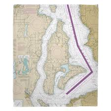 Wa Vashon Island Maury Island Wa Nautical Chart Blanket