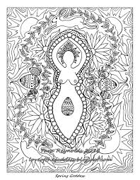 Ostara Art Coloring Page Goddess Art Ostara Sabbat Goddess Art Print Spring Goddess Coloring Page Art Pagan Art Spiritual Art Easter Art Mandala Coloring Pages Coloring Pages Coloring Books