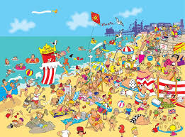 Busy Beach Scene Beach Cartoon Beach Scene Pictures Scene Writing