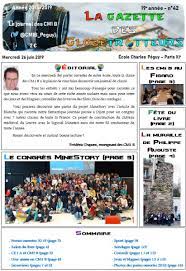 La une d'un journal de classe. One Le Petit Quovidien Un Journal Realise A Distance Par Les Eleves