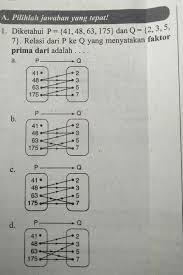 Oct 06, 2014 · b. Diketahui P 41 48 63 175 Dan Q 2 3 5 7 Relasi Dari P Dan Q Yang Menyatakan Faktor Prima Dari Brainly Co Id