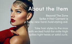 Amazon.com : Beyond the Zone Spike It Hair Cement, Strong-Hold Hair Gel,  Great for All Hair Types, 4 oz : Hair Care Styling Products : Beauty &  Personal Care