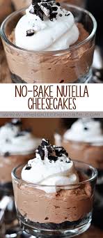 No Bake Nutella Cheesecakes Recipe Nutella Recipes Nutella Recipes Easy Nutella Desserts