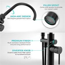 Do the laundry/service faucets with no gpm listings have a higher flow rate? Akdy Matte Black 1 Handle Residential Freestanding Bathtub Faucet With Hand Shower Included Tf0042 Rona