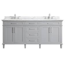 Home Decorators Collection Sonoma 72 In W X 22 In D Bath Vanity In Pebble Gray With Carrara Marble Top With White Sinks Sonoma 72pg The Home Depot In 2020 White