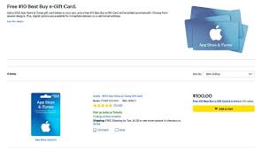 Whether you're looking for a great price on ipods, accessories or downloaded music, you'll find it on itunes, the largest distributor of music and apple products. Cheap Ass Gamer On Twitter Free 10 Best Buy E Gift Card When You Buy A 100 Apple Itunes App Gift Card Via Best Buy Https T Co 6ljqzrzono