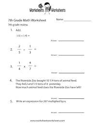 Seventh Grade Math Practice Worksheet Free Printable Educational Worksheet 7th Grade Math Worksheets Math Worksheets Math Practice Worksheets
