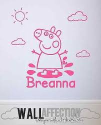 Peppa Pig Wall Decal Vinyl Sticker Personalised Childrens Bedroom Decoration Childrens Bedroom Decor Childrens Bedrooms Vinyl Sticker
