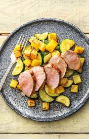Super Simple Roasted Pork Tenderloin With Lemony Potatoes And Zucchini Try Hello Roasted Pork Tenderloin Recipes Roasted Pork Tenderloins Hello Fresh Recipes