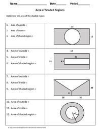 Your subject line is find the area of the shaded region. Geometry Worksheet Area Of Shaded Regions By My Geometry World Tpt