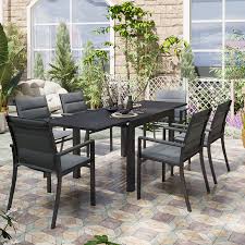 Et si vous vous offriez une déco d'extérieur qui oscille entre modernité et exotisme ? Salon De Jardin Aluminium Gris 6 Personnes Table Fauteuils Portorico
