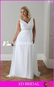 A Line Princess Plus Size Grecian Wedding Dresses V Neck Court Train Chiffon With Beadwork Plus Wedding Dresses Goddess Wedding Dress Wedding Dresses Plus Size