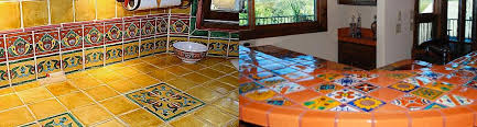 Bathroom countertop with fly talavera mexican tile. Mexican Tile For Kitchen Countertops Mexican Tile Designs