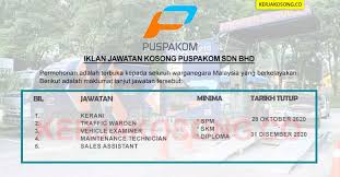 Jawatan kosong kerajaan 2017, jawatan kosong swasta 2017, jawatan kosong januari 2017, kerja kosong 2017, jobs in malaysia 2017, job vacancy, ohjobs. Jawatan Kosong Puspakom Sdn Bhd