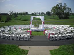 Chairs Set Up In A Circle Around The Ceremony Stage This Set Up Has 300 Chairs Circle Wedding Ceremonies Wedding Ceremony Chairs Wedding Ceremony