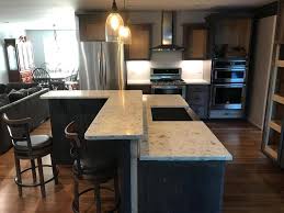 Do you wish to assemble unique countertops for kitchen and loo? Mont Clair White Quartz Countertops With L Shaped Island A Bella Countertops