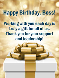 Your present is that i won't complain about working this saturday… to your face! Working With You Is A Gift Happy Birthday Wishes Card For Boss Birthday Greeting Cards By Davia