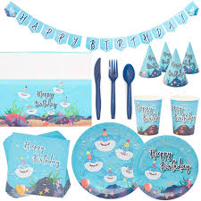 Originally published in the july 2012 issue of parents magazine. Shark Baby Party Supplies Set 105pcs Sharks Ocean Themed Birthday Parties Decorations Includes Paper Plates Cups Tablecloth Serves 20 Guests Shark Birthday Banner Napkins Party Packs Toys Games