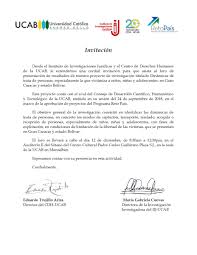Un vídeo musical que promueve la tolerancia y la paz entre los jóvenes de todo el mundo. Ucab Twitterren El Instituto De Investigaciones Juridicas Y El Centro De Dd Hh De La Ucab Te Invita Al Foro Dinamicas De Trata De Personas Especialmente La Que Victimiza A Ninos Ninas Y