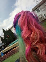 Ask your stylist to mix the blue and purple shades into one stunning ombre. Updated My Hair Purple Pink And Orange On The Outer Layer And Blue Green And Yellow Underneath Used To Only Be Purple Pink And Orange Fancyfollicles