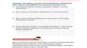 Kunci Jawaban Tema 5 Kelas 3 Halaman 23 Subtema 1 Pembelajaran 3 Persahabatan Matahari Dan Awan Tribun Pontianak
