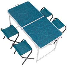 Table De Camping Pliante Avec 4 Tabourets Table De Camping Pliante Table Camping Table Pliable