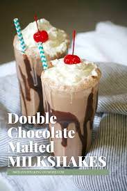Double Chocolate Malted Milkshakes In 2021 Malt Milkshake Chocolate Malt Malt Recipe