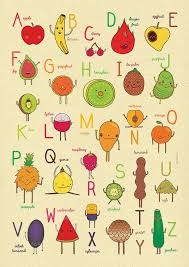 Abc Fruit Alphabet By Piktorama On Etsy 32 00 Alphabet Illustration Alphabet Art Alphabet Crafts